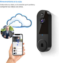 Cargar imagen en el visor de la galería, Cámara de timbre de video inalámbrico de 1080p, visión nocturna, detección humana
