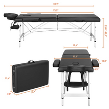 Cargar imagen en el visor de la galería, Mesa de masaje portátil de 84 pulgadas ajustable para salón