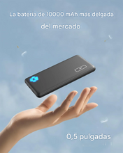 Cargar imagen en el visor de la galería, Cargador portátil, banco de energía de 10,000 mAh, 2 puertos USB de alta velocidad con linterna, ultra compacto, delgado,