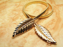 Cargar imagen en el visor de la galería, Cinturón de mujer Oro Plata LEAF Elástico- Dorado