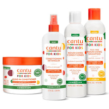 Cargar imagen en el visor de la galería, Cantu Care for Kids - Juego de régimen de cuidado del cabello con champú de gran tamaño + acondicionador + desenredante + acondicionador sin enjuague A19