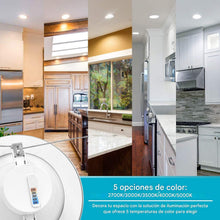 Cargar imagen en el visor de la galería, LUXRITE Luz LED empotrable retrofit de 5/6 pulgadas, 14 W = 90 W, CCT seleccionable por color 2700 K | 3000 K | 3500 K | 4000 K | 5000 K, luz de lata regulable, 1100 lúmenes, clasificación húmeda,