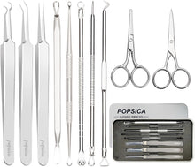 Cargar imagen en el visor de la galería, Kit de herramientas para eliminar puntos negros + 2 tijeras para barba y nariz, 10 unidades