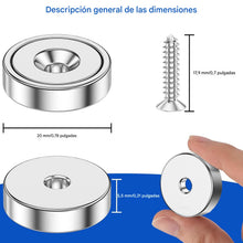 Cargar imagen en el visor de la galería, Imanes con agujero de neodimio