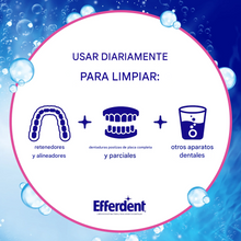 Cargar imagen en el visor de la galería, Tabletas limpiadoras para dentaduras postizas y retenedores Efferdent, 126 unidades
