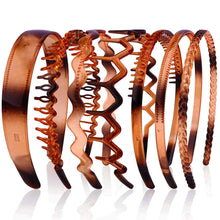 Cargar imagen en el visor de la galería, AHONEY Paquete de 7 diademas marrones para mujeres y hombres