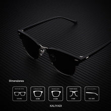 Cargar imagen en el visor de la galería, KALIYADI - Lentes de sol polarizados para conducir, media montura, con bloqueo de rayos ultravioleta, para hombre y mujer
