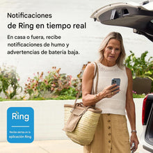 Cargar imagen en el visor de la galería, Detector de humo inteligente, aplicación Ring habilitada para notificaciones en tiempo real