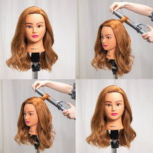 Cargar imagen en el visor de la galería, Cabeza de maniquí de 20 a 22 pulgadas, 100 % cabello humano