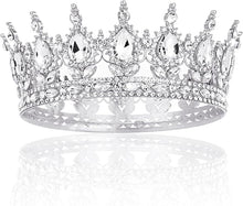 Cargar imagen en el visor de la galería, Corona dorada para mujer, tiaras de princesa de crista