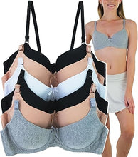 Cargar imagen en el visor de la galerĂa, ToBeInStyle Paquete de 6 brasieres acolchados de apoyo para mujer, tallas de la A a la DDD