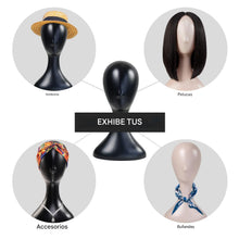 Cargar imagen en el visor de la galería, Studio Limited - Cabeza de maniquí de plástico profesional de 16 pulgadas (negro)