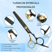 Cargar imagen en el visor de la galería, Kit de tijeras para cortar el cabello, juego de 15 tijeras profesionales de peluquería