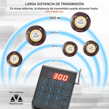 Cargar imagen en el visor de la galería, Sistema de buscapersonas para restaurantes, señal inalámbrica de cola de espera con alcance de 500 m