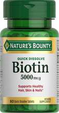 Cargar imagen en el visor de la galería, Biotin Energía y cabello, piel y uñas, 5000 mcg