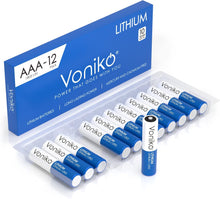 Cargar imagen en el visor de la galería, Pilas AAA, paquete de 12 pilas AAA de litio de 1.5 V