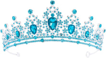 Cargar imagen en el visor de la galería, FORSEVEN Tiaras de cristal para mujer, tiaras de boda y coronas para mujer