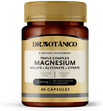 Cargar imagen en el visor de la galería, Complejo Triple Magnesio 1340mg – Malato + Glicinato + Citrato | Dr. Botanico (60 Cápsulas)