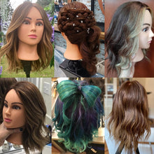 Cargar imagen en el visor de la galería, Cabeza de maniquí de 20 a 22 pulgadas, 100 % cabello humano