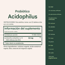 Cargar imagen en el visor de la galería, Probiotico Acidophilus 100 millones- 100 cápsulas