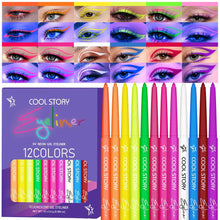 Cargar imagen en el visor de la galería, Juego de 12 delineadores mates líquidos para ojos