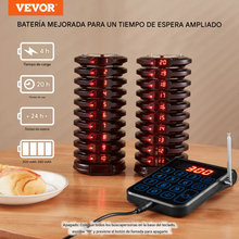 Cargar imagen en el visor de la galería, Sistema de buscapersonas para restaurantes, señal inalámbrica de cola de espera con alcance de 500 m