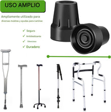 Cargar imagen en el visor de la galería, Puntas de goma de repuesto de 0,75" para bastones, muletas, andadores y andadores