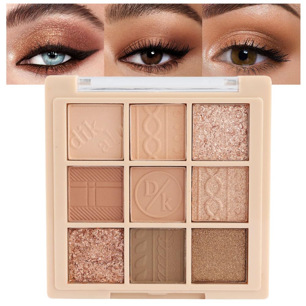 Paleta de sombras de ojos neutras de 9 colores, kit de sombra de ojos ...