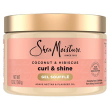 Cargar imagen en el visor de la galería, SheaMoisture Gel rizador Souffle coco e hibisco para cabello grueso y rizado para hidratar y proteger el cabello