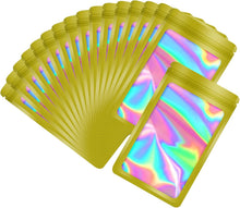 Cargar imagen en el visor de la galería, EONJOE Paquete de 100 bolsas de mylar de 5 x 8 pulgadas con ventana transparente, holográficas,