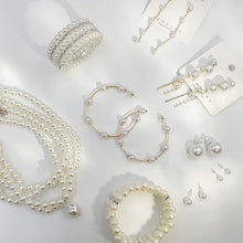Cargar imagen en el visor de la galería, Juego de 16 pendientes de collar de perlas para mujer
