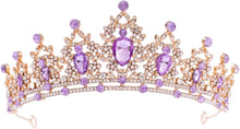 Cargar imagen en el visor de la galería, FORSEVEN Tiaras de cristal para mujer, tiaras de boda y coronas para mujer