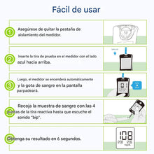 Cargar imagen en el visor de la galería, Kit de prueba de azúcar en sangre (100 tiras de prueba, 100 lancetas