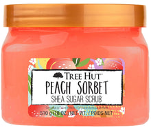 Cargar imagen en el visor de la galería, Tree Hut - Exfoliante de azúcar y karité, Peach Sorbet, 18 onzas, exfoliante A19