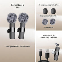 Cargar imagen en el visor de la galería, Mini Mic Pro (Último modelo) - Micrófono inalámbrico profesional para iPhone