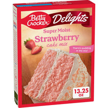 Cargar imagen en el visor de la galería, Betty Crocker Delights Mezcla de pastel de fresa súper húmeda, 13.25 onzas