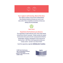 Cargar imagen en el visor de la galería, AZO Supositorios Vaginales de Ácido Bórico con Aloe Vera, Apoyan el Control Del Olor y la Frescura de Forma Natural, Elegibles para FSA/HSA, 14 Unidades