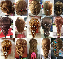 Cargar imagen en el visor de la galería, Cabeza de maniquí de 26 a 28 pulgadas con cabello 60 % real