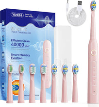 Cargar imagen en el visor de la galería, Cepillo de dientes eléctrico rosa, 8 cabezales de cepillo, 5 modos⚡