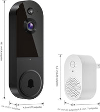 Cargar imagen en el visor de la galería, Cámara de timbre de video inalámbrico de 1080p, visión nocturna, detección humana