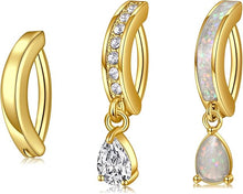 Cargar imagen en el visor de la galería, JFORYOU Anillo de Ombligo Clicker Corazón Flotante de Ópalo Piercing