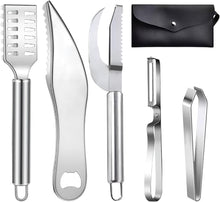 Cargar imagen en el visor de la galería, 5 piezas de raspador de pescado de acero inoxidable con diente de sierra a24