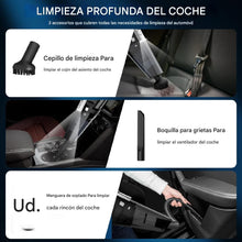 Cargar imagen en el visor de la galería, Aspiradora portátil para automóvil con succión de 7000 PA, CC de 12 V de alta potencia de 16.4 pies con cable para automóvil, luz LED