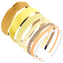 Cargar imagen en el visor de la galería, AHONEY Paquete de 7 diademas marrones para mujeres y hombres