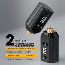 Cargar imagen en el visor de la galería, Kit de tatuaje de pistola de tatuaje, máquina de tatuaje inalámbrica con 2 fuentes de alimentación de 1200 mAh, 20 agujas de tatuaje, 10 tintas de tatuaje