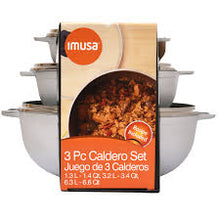 Cargar imagen en el visor de la galería, JUEGO 3 CALDEROS IMUSA T/V 18-24-30 CM