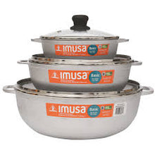 Cargar imagen en el visor de la galería, JUEGO 3 CALDEROS IMUSA T/V 18-24-30 CM