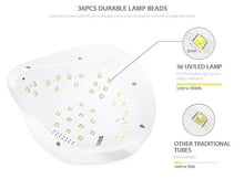 Cargar imagen en el visor de la galería, Lámpara de uñas UV de 54 W, con 4 temporizador de 10/30/60/99 segundos NDP-8