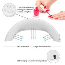 Cargar imagen en el visor de la galería, 36W LED Lámpara UV Secador de Esmalte de Uñas Gel Acrílico Fotocurado Spa Kit Profesional NDP-7