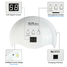 Cargar imagen en el visor de la galería, Lámpara de uñas LED UV 48W Secador de uñas para gel y esmalte regular Sensor automático de 3 temporizadores Nivel de salón profesional